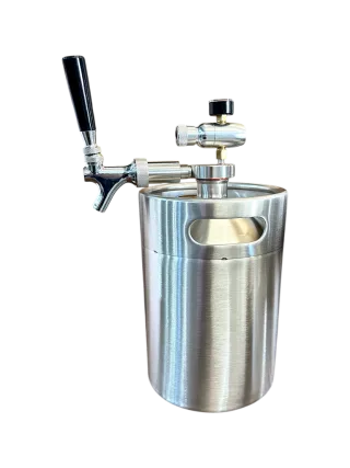 Growler (Barril) em Inox 5 Litros com Tampa, Torneira e Regulador de Pressão