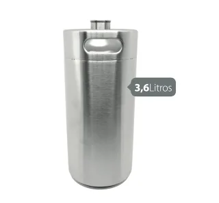 Growler (Barril) em Inox 3,6 Litros sem Tampa