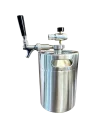 Growler (Barril) em Inox 5 Litros com Tampa, Torneira e Regulador de Pressão