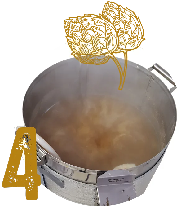 Ilustração da fervura do mosto