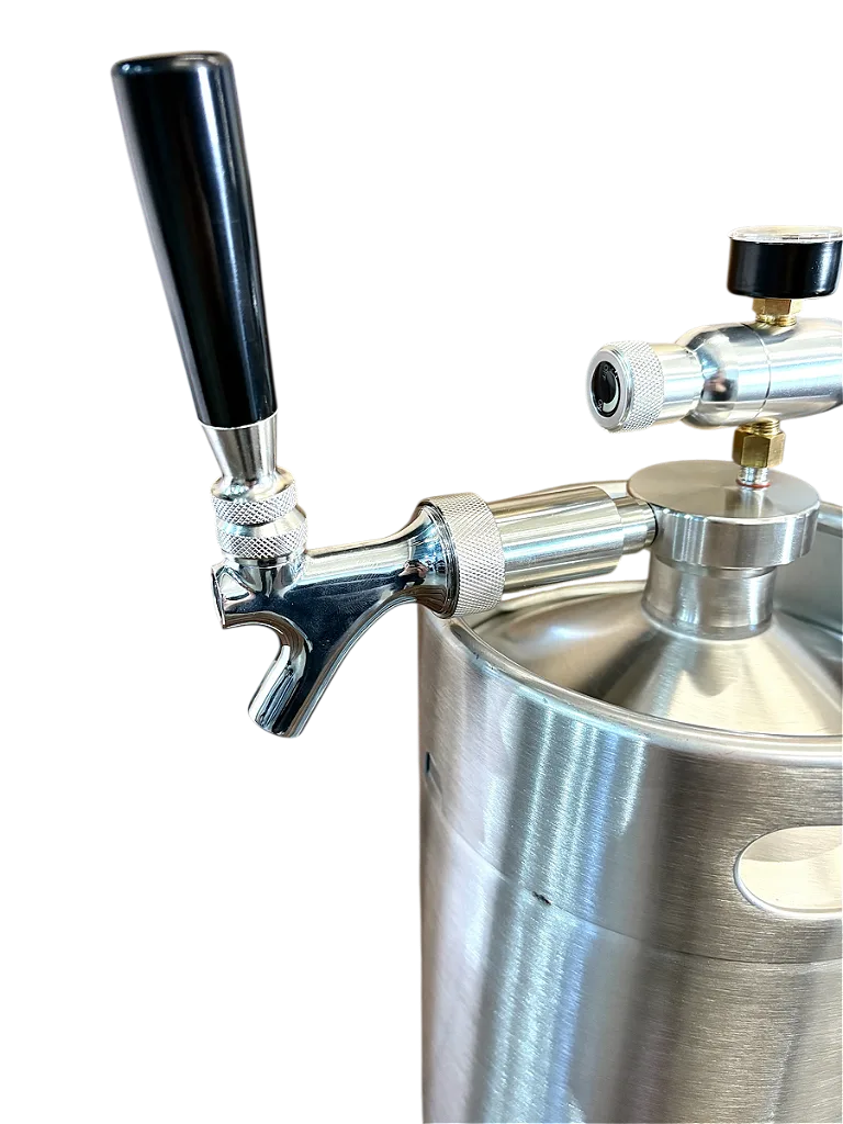 Growler (Barril) em Inox 5 Litros com Tampa, Torneira e Regulador de Pressão
