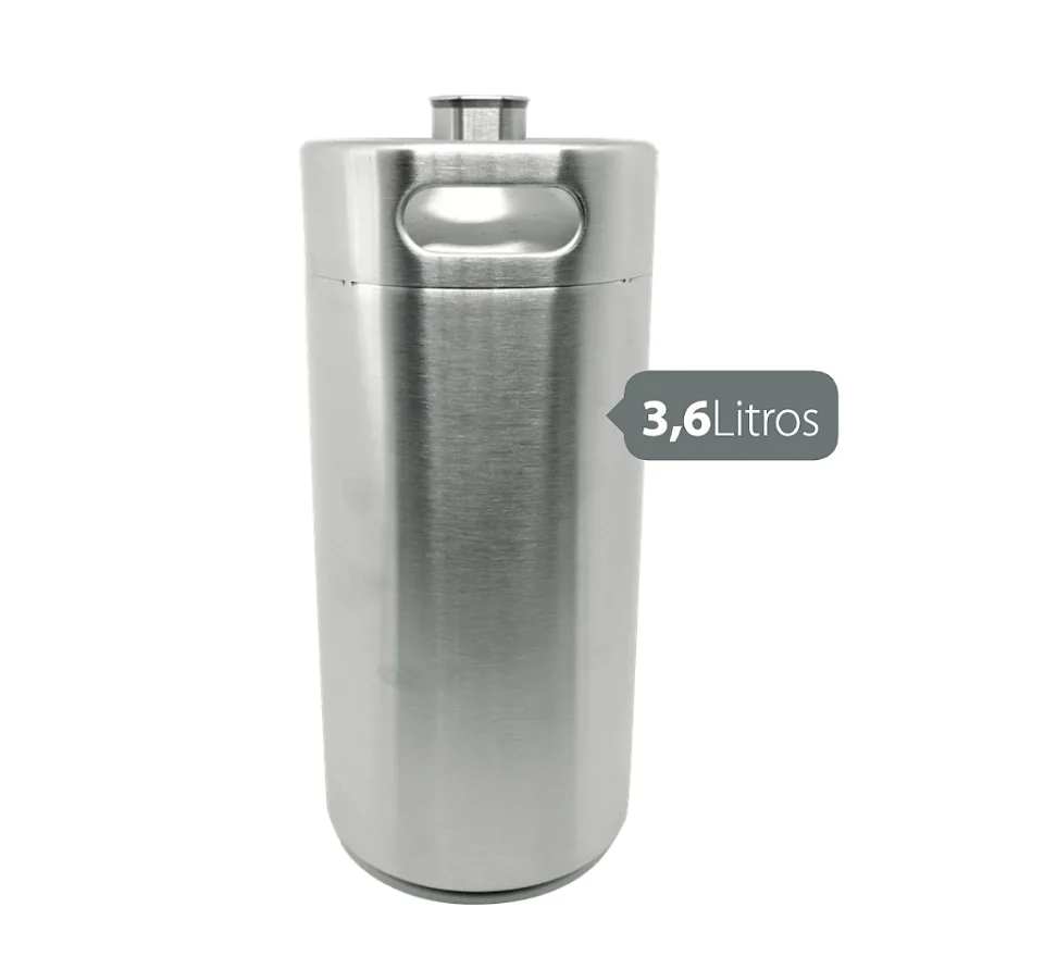 Growler (Barril) em Inox 3,6 Litros sem Tampa
