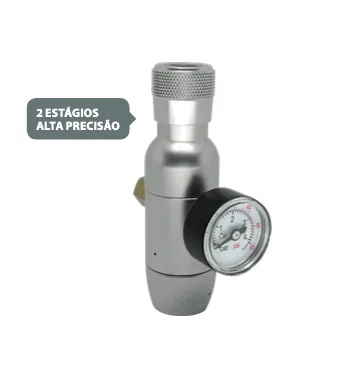 Mini Reguladora de CO² para Cilindros de 16/32G c/ rosca 3/8-24UNF